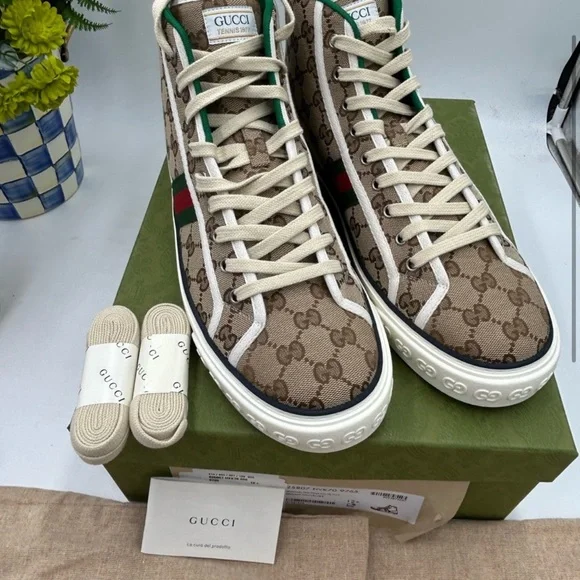 Men’s Gucci tennis 1977 HighTop Sneakers size 12.5 made in Italy